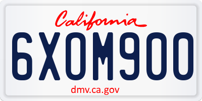 CA license plate 6XOM900
