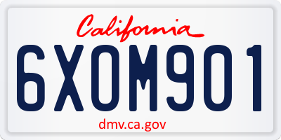 CA license plate 6XOM901