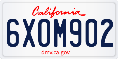 CA license plate 6XOM902