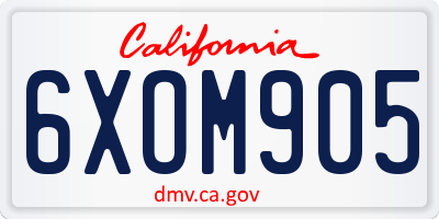 CA license plate 6XOM905