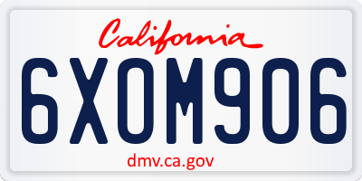 CA license plate 6XOM906