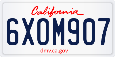 CA license plate 6XOM907