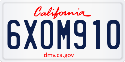 CA license plate 6XOM910