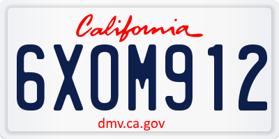 CA license plate 6XOM912