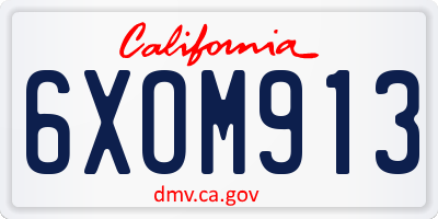 CA license plate 6XOM913