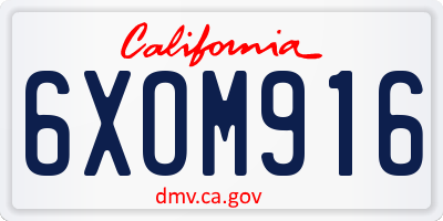 CA license plate 6XOM916