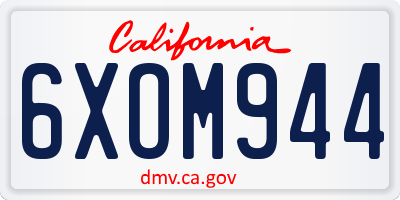 CA license plate 6XOM944