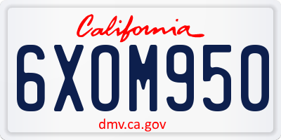 CA license plate 6XOM950