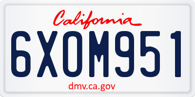 CA license plate 6XOM951