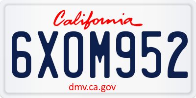 CA license plate 6XOM952