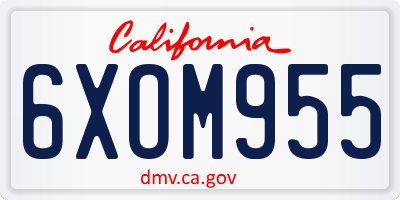 CA license plate 6XOM955