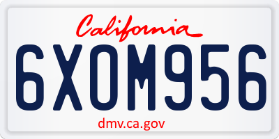 CA license plate 6XOM956
