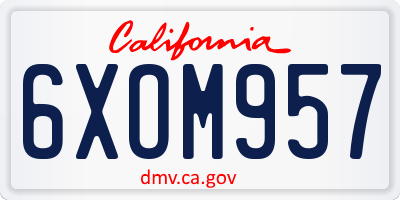CA license plate 6XOM957