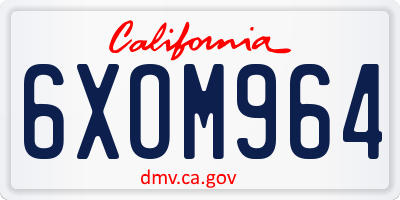 CA license plate 6XOM964