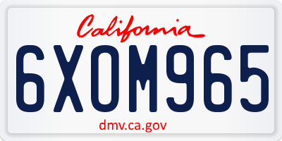 CA license plate 6XOM965