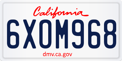 CA license plate 6XOM968