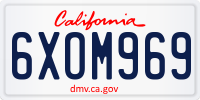 CA license plate 6XOM969