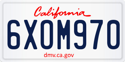 CA license plate 6XOM970