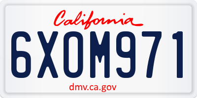 CA license plate 6XOM971