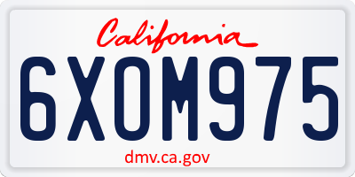 CA license plate 6XOM975