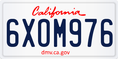 CA license plate 6XOM976