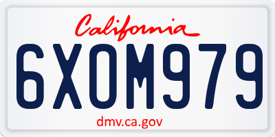CA license plate 6XOM979