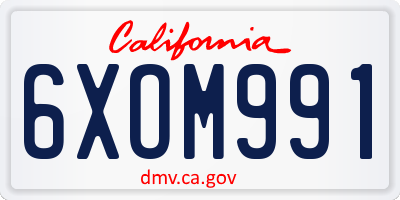 CA license plate 6XOM991