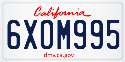CA license plate 6XOM995