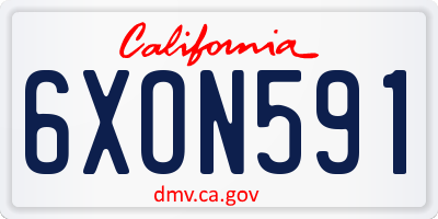 CA license plate 6XON591