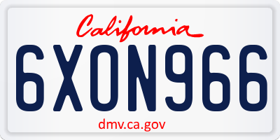 CA license plate 6XON966