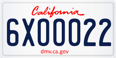 CA license plate 6XOO022