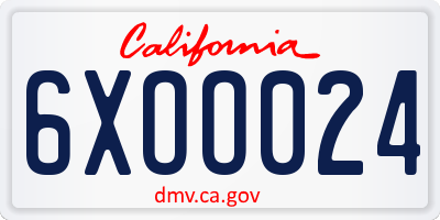 CA license plate 6XOO024