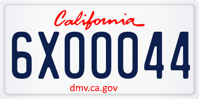 CA license plate 6XOO044