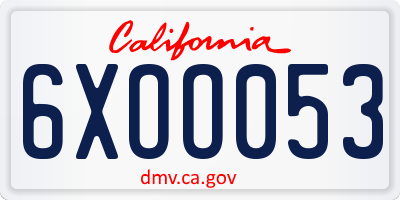 CA license plate 6XOO053