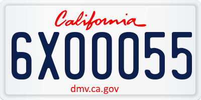 CA license plate 6XOO055