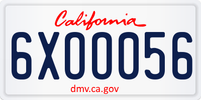 CA license plate 6XOO056