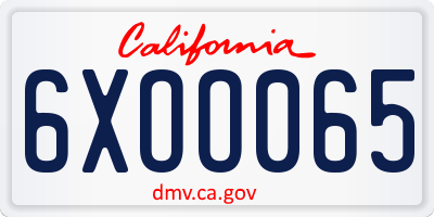 CA license plate 6XOO065