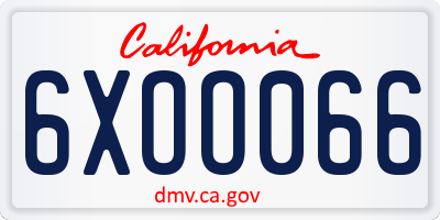 CA license plate 6XOO066