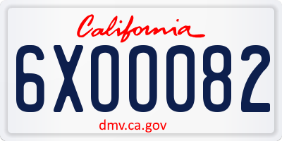 CA license plate 6XOO082