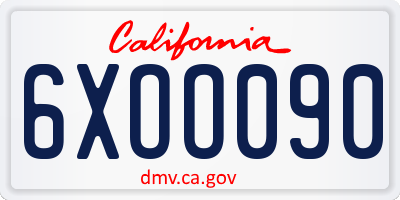 CA license plate 6XOO090