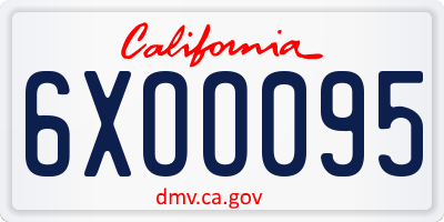 CA license plate 6XOO095