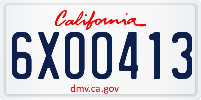 CA license plate 6XOO413