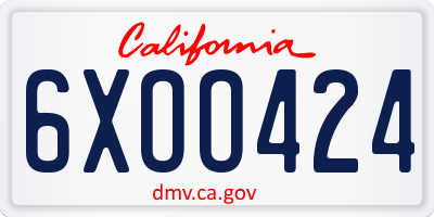 CA license plate 6XOO424
