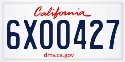CA license plate 6XOO427