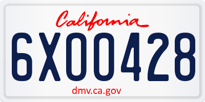 CA license plate 6XOO428