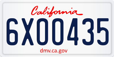 CA license plate 6XOO435
