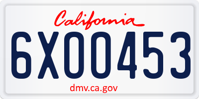 CA license plate 6XOO453