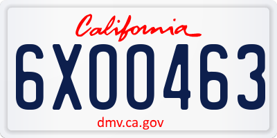CA license plate 6XOO463