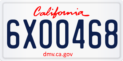 CA license plate 6XOO468