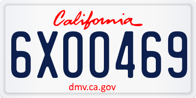 CA license plate 6XOO469